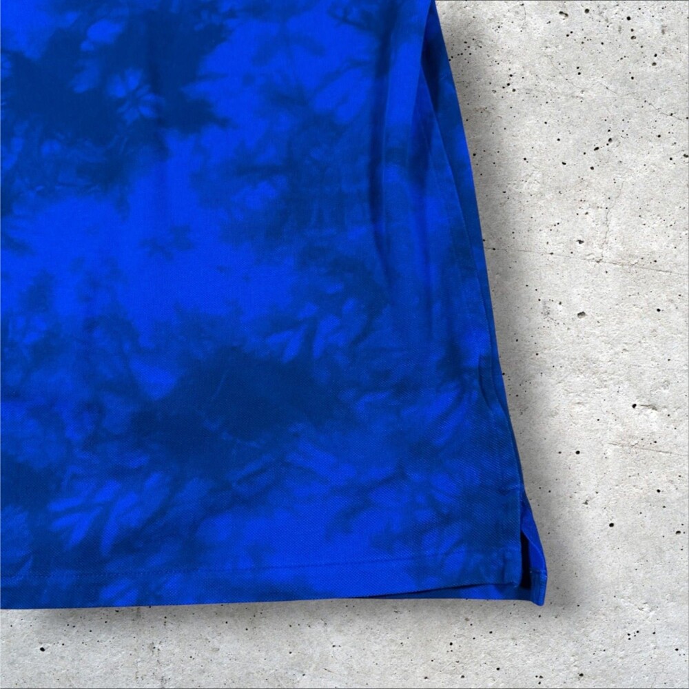 Nike Dri-Fit Polo Shirt Mens Medium Blue Black Tie Dye Golf Short Sleeve M - Picture 6 of 9